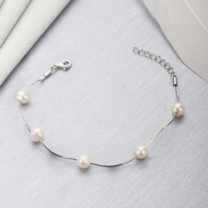 Divine Pearl 925 Silver Bracelet