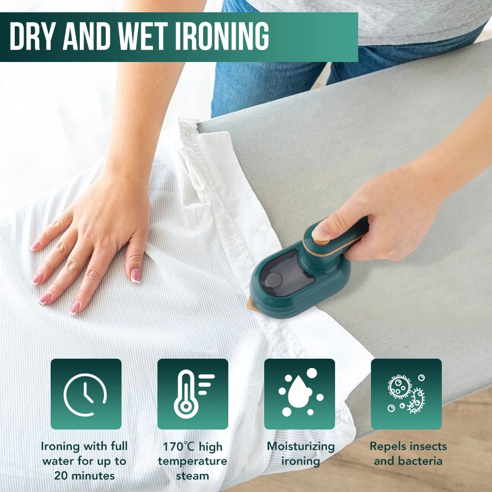 Mini Garment Steamer Iron – 2-in-1 Travel & Home